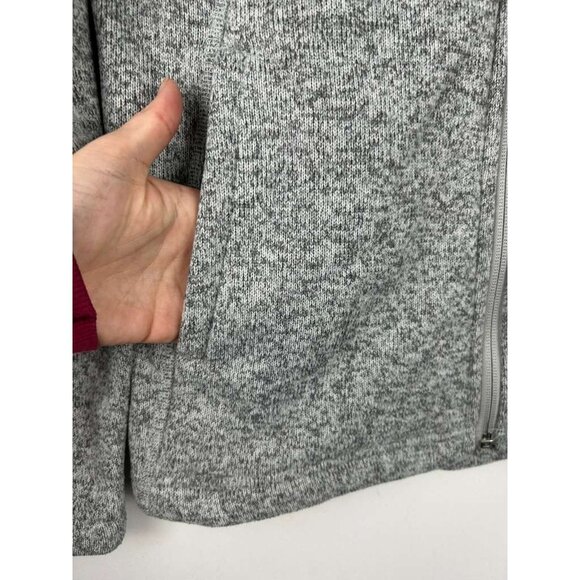 The North Face Women's Medium Crescent Knit Fleece Full Zip Jacket Heather Gray - Picture 9 of 12